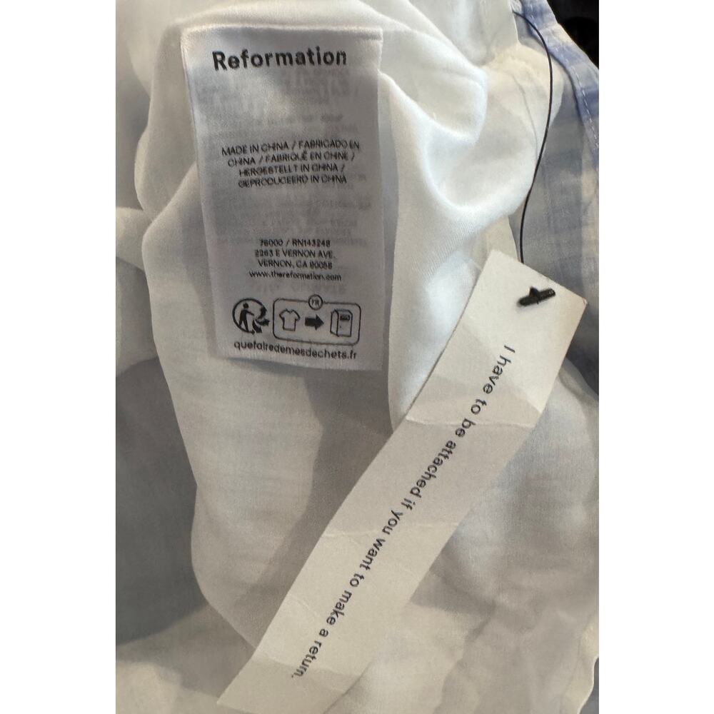 NEW Reformation Janell Two Piece Set in Crystal Check Size 4 - Picture 14 of 15